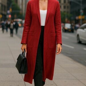 🌸NWT Zara Burgundy Linen Cardigan